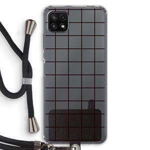 CaseCompany Rooster: Samsung Galaxy A22 5G Transparant Hoesje met koord