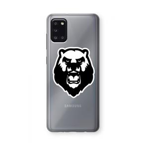 CaseCompany Angry Bear (white): Samsung Galaxy A31 Transparant Hoesje