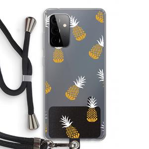 CaseCompany Ananasjes: Samsung Galaxy A72 5G Transparant Hoesje met koord