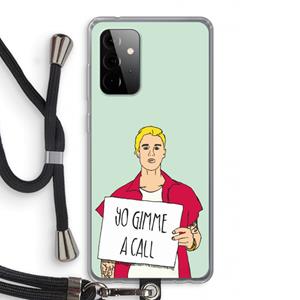 CaseCompany Gimme a call: Samsung Galaxy A72 5G Transparant Hoesje met koord