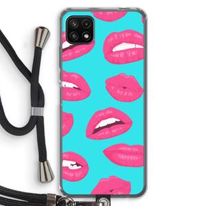 CaseCompany Bite my lip: Samsung Galaxy A22 5G Transparant Hoesje met koord