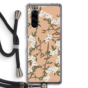 CaseCompany Blossoming spring: Sony Xperia 5 Transparant Hoesje met koord