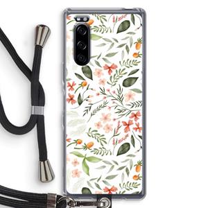CaseCompany Sweet little flowers: Sony Xperia 5 Transparant Hoesje met koord