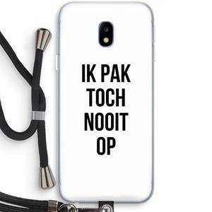 CaseCompany Ik pak nooit op: Samsung Galaxy J3 (2017) Transparant Hoesje met koord