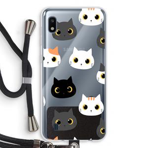 CaseCompany Katten: Samsung Galaxy A10 Transparant Hoesje met koord