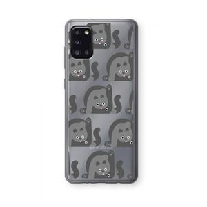 CaseCompany Cats: Samsung Galaxy A31 Transparant Hoesje