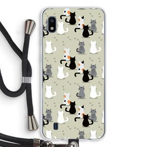CaseCompany Katten: Samsung Galaxy A10 Transparant Hoesje met koord