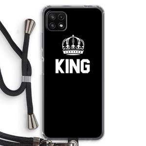 CaseCompany King zwart: Samsung Galaxy A22 5G Transparant Hoesje met koord
