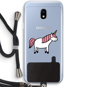 CaseCompany Eenhoorn: Samsung Galaxy J3 (2017) Transparant Hoesje met koord