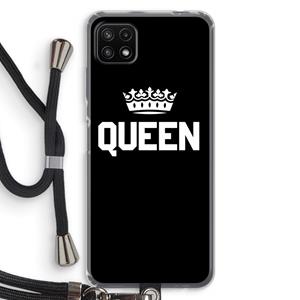 CaseCompany Queen zwart: Samsung Galaxy A22 5G Transparant Hoesje met koord