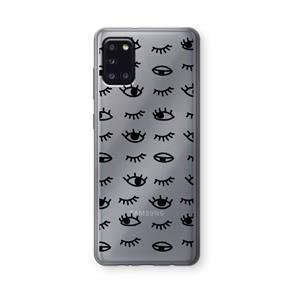 CaseCompany Eye pattern #2: Samsung Galaxy A31 Transparant Hoesje