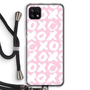 CaseCompany XOXO: Samsung Galaxy A22 5G Transparant Hoesje met koord
