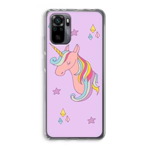CaseCompany Roze eenhoorn: Xiaomi Redmi Note 10 Pro Transparant Hoesje
