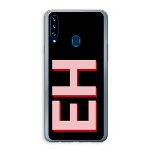 CaseCompany Monogram: Samsung Galaxy A20s Transparant Hoesje
