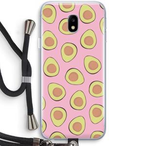 CaseCompany Dancing avocados: Samsung Galaxy J3 (2017) Transparant Hoesje met koord