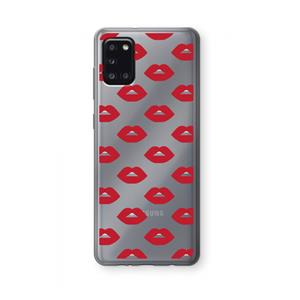 CaseCompany Lips: Samsung Galaxy A31 Transparant Hoesje