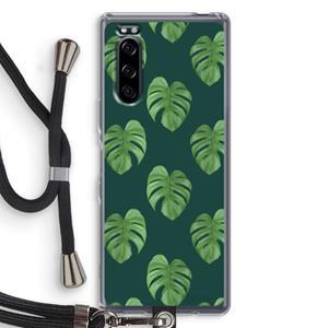 CaseCompany Monstera leaves: Sony Xperia 5 Transparant Hoesje met koord