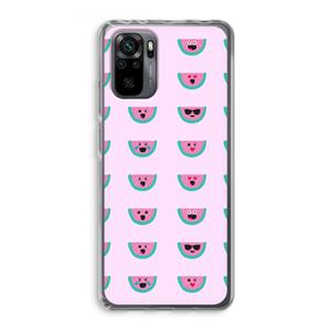 CaseCompany Smiley watermeloenprint: Xiaomi Redmi Note 10 Pro Transparant Hoesje