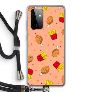 CaseCompany Chicken 'n Fries: Samsung Galaxy A72 5G Transparant Hoesje met koord