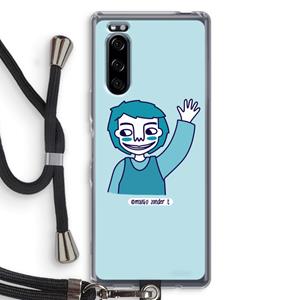 CaseCompany Zwaai: Sony Xperia 5 Transparant Hoesje met koord