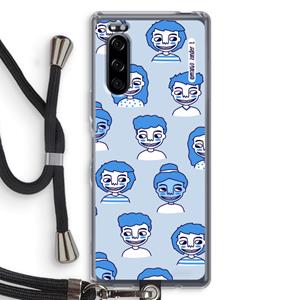 CaseCompany Gezichtjes: Sony Xperia 5 Transparant Hoesje met koord