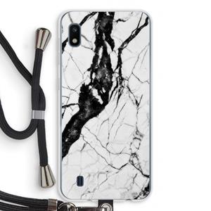 CaseCompany Witte marmer 2: Samsung Galaxy A10 Transparant Hoesje met koord