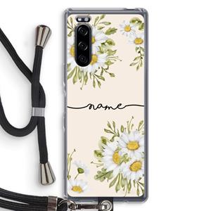 CaseCompany Daisies: Sony Xperia 5 Transparant Hoesje met koord