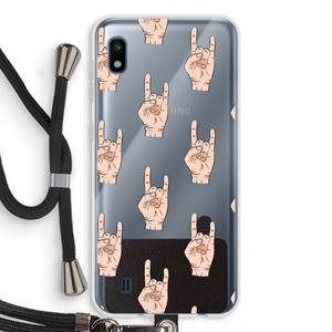 CaseCompany Rock: Samsung Galaxy A10 Transparant Hoesje met koord
