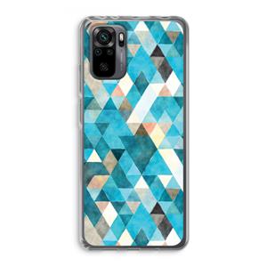 CaseCompany Gekleurde driehoekjes blauw: Xiaomi Redmi Note 10 Pro Transparant Hoesje