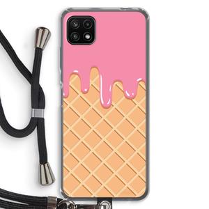 CaseCompany Ice cream: Samsung Galaxy A22 5G Transparant Hoesje met koord