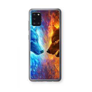 CaseCompany Fire & Ice: Samsung Galaxy A31 Transparant Hoesje