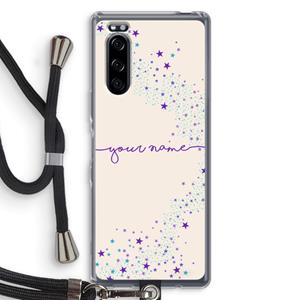 CaseCompany Sterren: Sony Xperia 5 Transparant Hoesje met koord