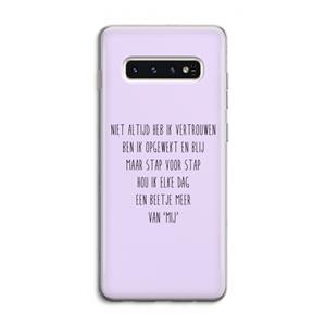 CaseCompany Zelfvertrouwen: Samsung Galaxy S10 4G Transparant Hoesje