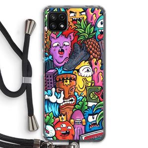 CaseCompany Vexx Mixtape: Samsung Galaxy A22 5G Transparant Hoesje met koord