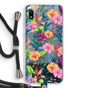 CaseCompany Tropisch 2: Samsung Galaxy A10 Transparant Hoesje met koord