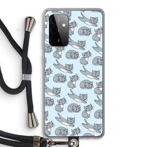 CaseCompany Poezen: Samsung Galaxy A72 5G Transparant Hoesje met koord