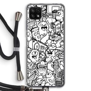 CaseCompany Vexx City #2: Samsung Galaxy A22 5G Transparant Hoesje met koord