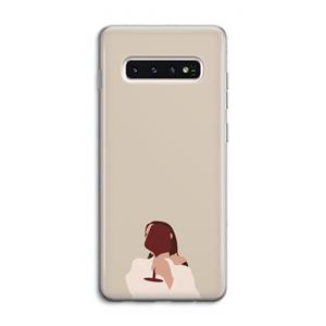 CaseCompany I drink wine: Samsung Galaxy S10 4G Transparant Hoesje