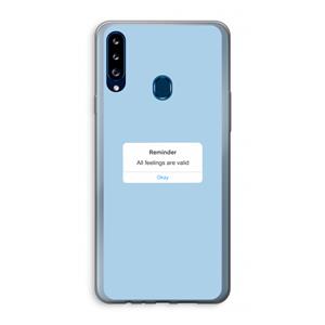 CaseCompany Reminder: Samsung Galaxy A20s Transparant Hoesje
