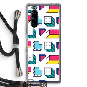 CaseCompany 8-bit N°7: Sony Xperia 5 Transparant Hoesje met koord