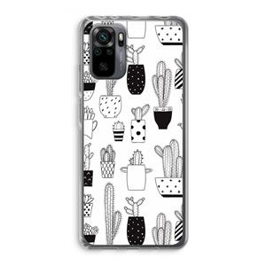 CaseCompany Cactusmotief: Xiaomi Redmi Note 10 Pro Transparant Hoesje