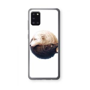 CaseCompany Yin Yang Wolves: Samsung Galaxy A31 Transparant Hoesje