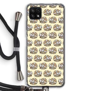 CaseCompany Slapende poes: Samsung Galaxy A22 5G Transparant Hoesje met koord
