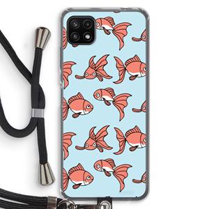 CaseCompany Blub: Samsung Galaxy A22 5G Transparant Hoesje met koord