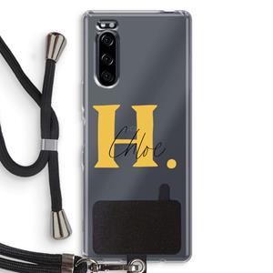 CaseCompany Amber Script: Sony Xperia 5 Transparant Hoesje met koord