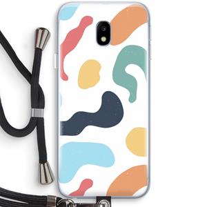 CaseCompany Memphis Shapes Blue: Samsung Galaxy J3 (2017) Transparant Hoesje met koord