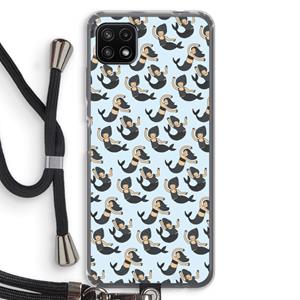 CaseCompany Zeemeermin: Samsung Galaxy A22 5G Transparant Hoesje met koord