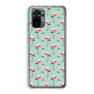 CaseCompany Flamingoprint groen: Xiaomi Redmi Note 10 Pro Transparant Hoesje