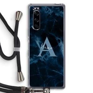 CaseCompany Midnight Marble: Sony Xperia 5 Transparant Hoesje met koord