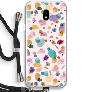 CaseCompany Terrazzo Memphis Pink: Samsung Galaxy J3 (2017) Transparant Hoesje met koord